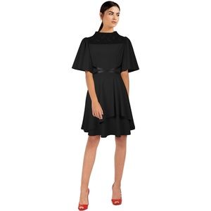 Lace Collar Layer Panel Cocktail Dress